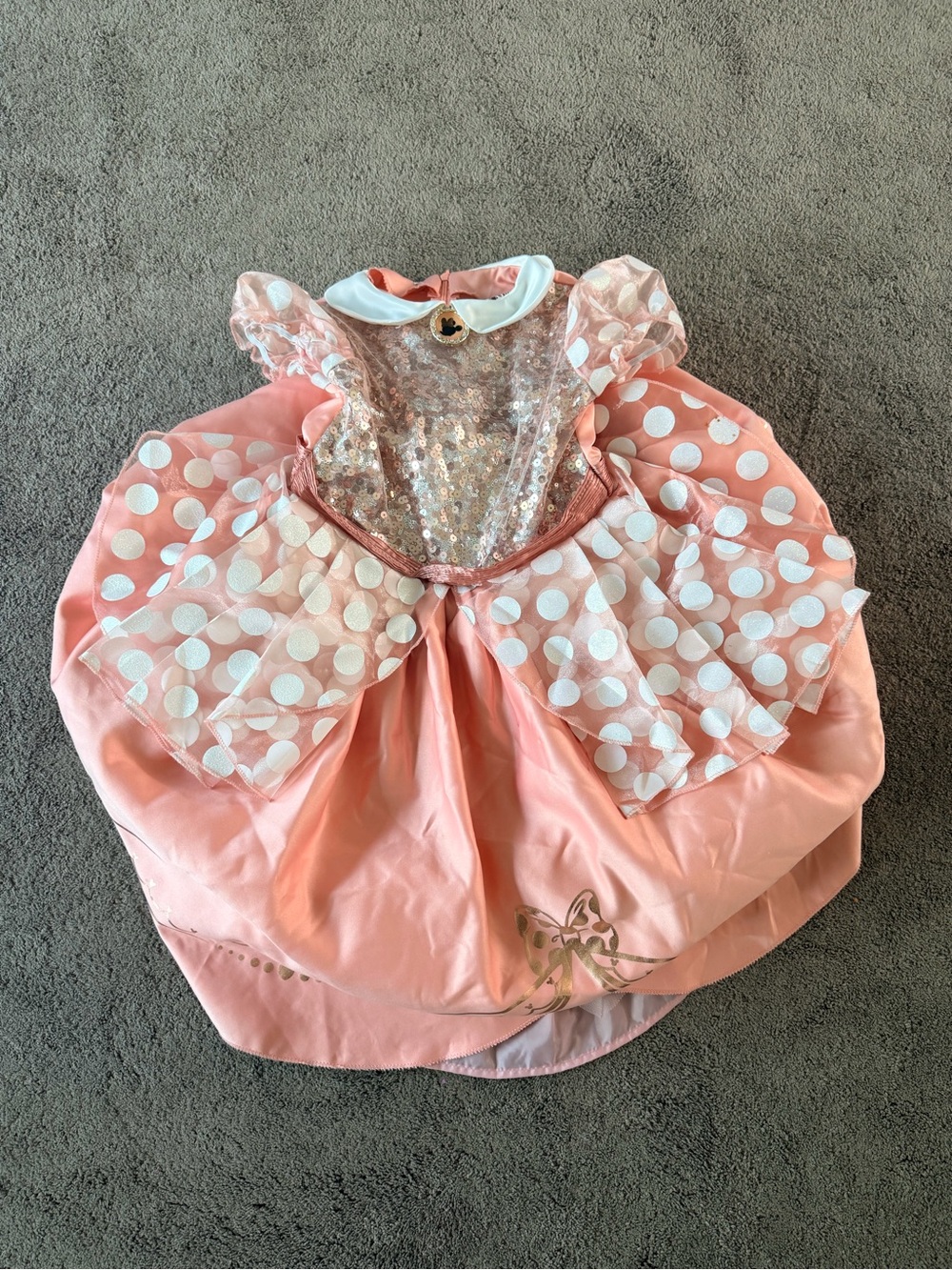 Kids Pink Sequin Polka Dot Princess Costume Dress